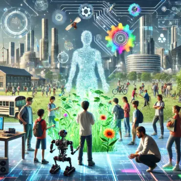 A wide-aspect futuristic image symbolizing youth development and empowerment under the theme 'Empowering the Next Generation - Youth Development